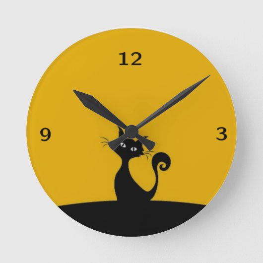 Katze Runde Wanduhr (Vorderseite)