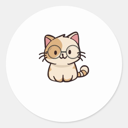 Katze Runder Aufkleber (Vorderseite)