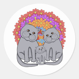 Katze. Runder Aufkleber