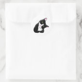 Katze Runder Aufkleber (Tasche)