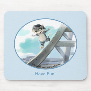 Katze rutscht Eiffelturm hinunter – Paris Lustiger Mousepad