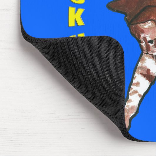 Katze sagt klicken hier! Blaue Mausunterlage Mousepad (Ecke)