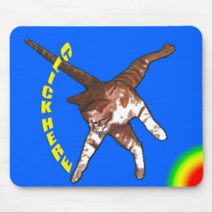 Katze sagt klicken hier! Blaue Mausunterlage Mousepad