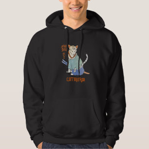 Katze Samurai Catmurai Japanischer Krieger Katzen Hoodie