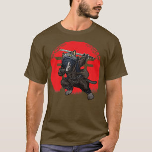 Katze Samurai Japan Flagge Kendo Ninja Schwert Kri T-Shirt