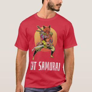 Katze Samurai Japanisch Traurige Ästhetik Edgy Str T-Shirt