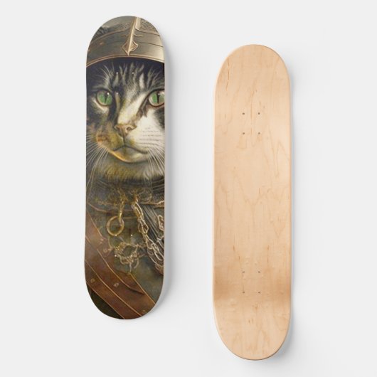 Katze Samurai. Skateboard (Vorderseite)