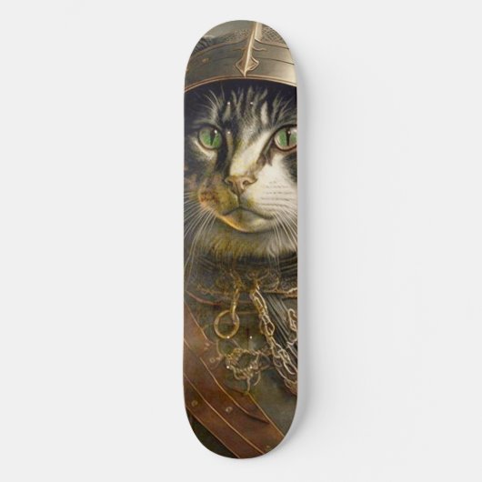 Katze Samurai. Skateboard (Vorderseite)