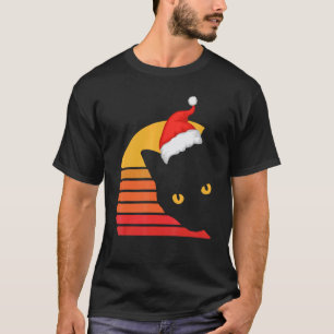 Katze Santa Weihnachten Retro Kätzchen Kätzchen Ha T-Shirt