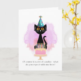 Katze | Sarcastic Party Hat Cat Funny Birthday Car Karte