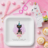 Katze | Sarcastic Party Hat Cat Funny Birthday Pappteller (Party)