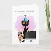 Katze | Sarcastic Party Hat Cat Funny Co-Worker Ca Karte (Vorderseite)