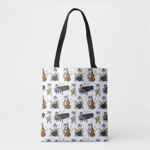 Katze Saxophon Klavier Bass Schlagzeug Jazz Musike Tasche