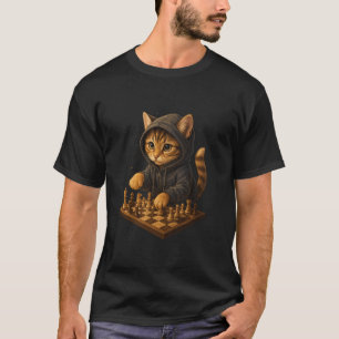 Katze Schach Lustiges Strategie Spiel Katzenliebha T-Shirt
