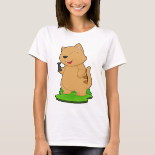 Katze Schachfigur Turm Schach T-Shirt