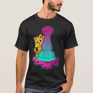 Katze Schachfiguren Schachbrett Spiel 1 T-Shirt