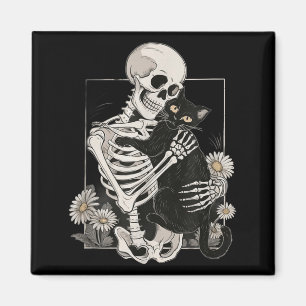Katze Schädel Kätzchen Süß Skelett Halloween Männe Magnet