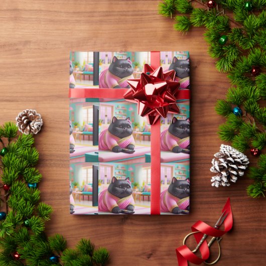 Katze schaut fern geschenkpapier (Feiertagsgeschenk)