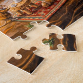 Katze schaut in gemütliches Mäuseheim Puzzle (Seite)