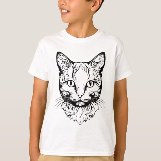 Katze - Scherenschnitt T-Shirt (Vorderseite)