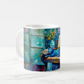 Katze schläft auf dem Klavier Kaffeetasse (Vorderseite Links)