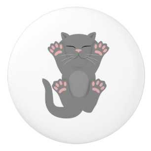 Katze schläft keramikknauf