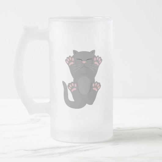 Katze schläft mattglas bierglas (Links)