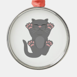 Katze schläft ornament aus metall