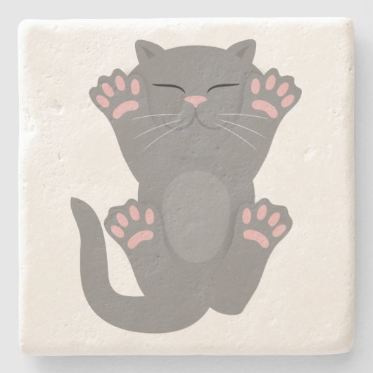 Katze schläft steinuntersetzer (Vorderseite)