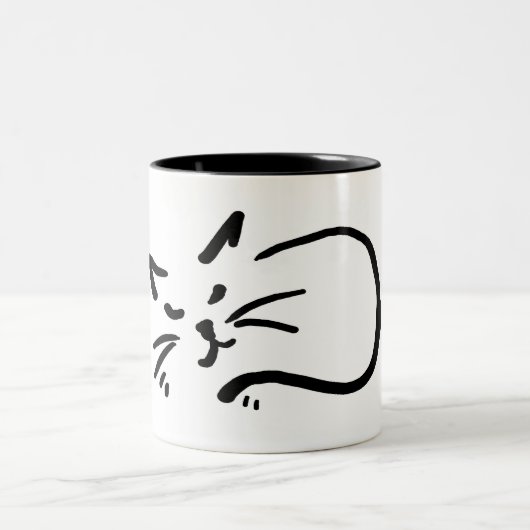 Katze schläft zweifarbige tasse (Mittel)