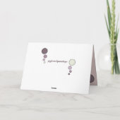 Katze schlief eingeschlafen Foto grün lila Geburts Karte (Rückseite)