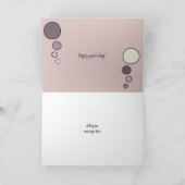 Katze schlief eingeschlafen Foto grün lila Geburts Karte (Innenseite)