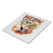 Katze Schlittschuh Meow Fliese (Seite)