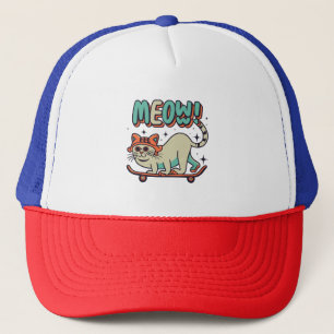 Katze Schlittschuh Meow Truckerkappe