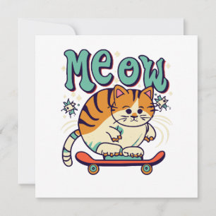 Katze Schlittschuhfahren Miauen