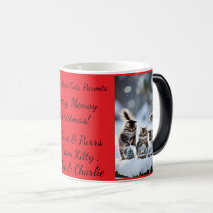 Katze Schneekugel, Bild Namen Text, Anpassen, Verwandlungstasse