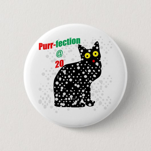 Katze Schnurren-fection des Schnee-20 Button (Vorderseite)
