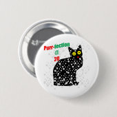 Katze Schnurren-fection des Schnee-20 Button (Vorne & Hinten)