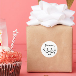 Katze schockiert runder aufkleber