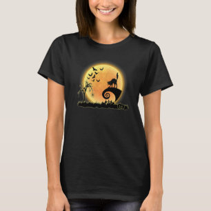 Katze Schrecklich Und Mond Kitty Halloween Kostüm T-Shirt