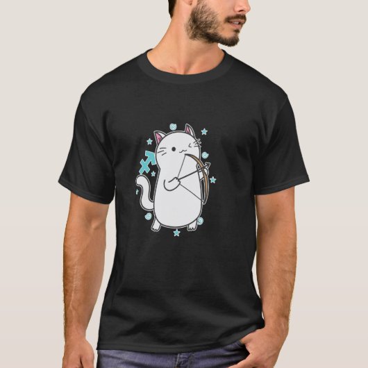 Katze Schütze Sternzeichen T-Shirt (Vorderseite)