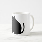 Katze, schwarz, groß, fett kaffeetasse (VorderseiteRechts)