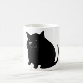 Katze, schwarz, groß, fett kaffeetasse (Mittel)