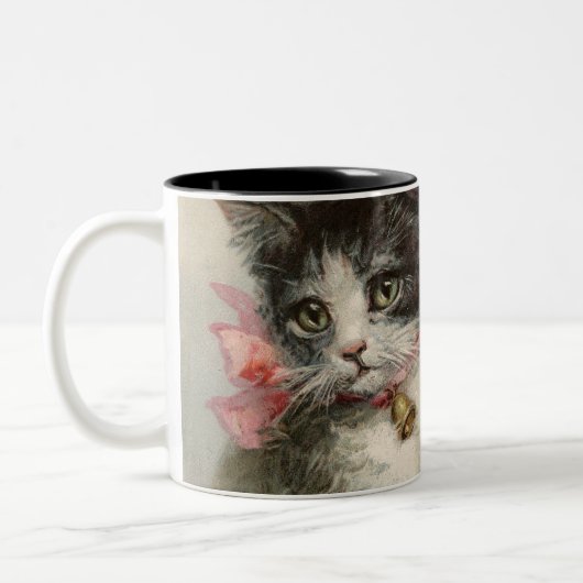 Katze Schwester Vintag Malerei Tasse (Links)
