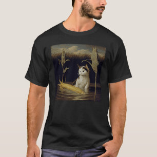 Katze Schwimmt Maiskolben T-Shirt