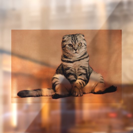 KATZE-SCOTTISH-FALLE-TABBY-Fensterklammer Fensteraufkleber (Blatt 2)