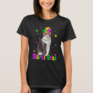 Katze Scottish Fold Maske Mardi Gras Karneval Tier T-Shirt