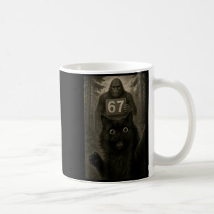 Katze Selfie 67 Meme Sechs Sieben Lustig Bigfoot Kaffeetasse