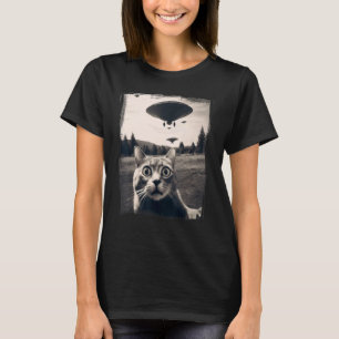 Katze Selfie Alien Invasion Meme Lustige Katze Süß T-Shirt
