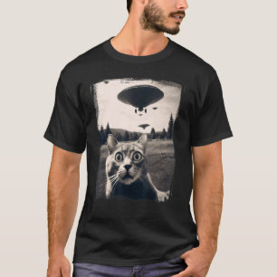 Katze Selfie Alien Invasion Meme Lustiges Kätzchen T-Shirt